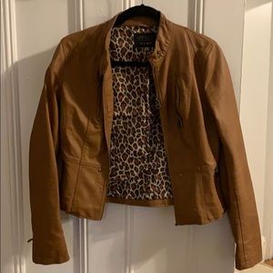 Tan leather jacket size small
